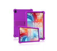 Funda protectora para tablet Ainmel 107 de 10.1 pulgadas, de silicona suave y agradable a la piel con soporte ajustable (morado)