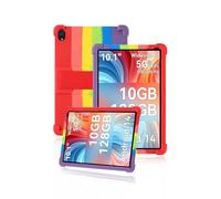 Funda protectora para tablet Ainmel 107 de 10.1 pulgadas, de silicona suave y agradable a la piel con soporte ajustable (arcoíris)