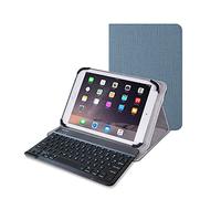 Funda protectora para tablet con teclado Bluetooth de 10.1 pulgadas, funda universal de cáñamo compatible con iPad, Samsung Galaxy Tab Lenovo LG TECLAST 9.7 10.1 10.3 10.5 10.8 pulgadas (azul)