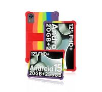 Funda protectora para tablet DOOGEE T36 Android 15 de 12 pulgadas, funda de silicona suave para tablet DOOGEE T36 2025 con soporte antideslizante, a prueba de golpes y resistente a caídas, arcoíris