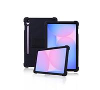 Funda protectora para tablet Samsung Galaxy Tab S10 FE de 10.9 pulgadas, de silicona suave y agradable a la piel con soporte ajustable (negro)