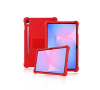 Funda protectora para tablet Samsung Galaxy Tab S10 FE de 10.9 pulgadas, funda de silicona suave agradable a la piel con soporte ajustable (rojo)