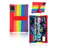 Funda protectora para tablet TABWEE T90/TABWEE T90EX de 11 pulgadas 2026, funda de silicona suave para niños de yystao con soporte ajustable (arcoíris)