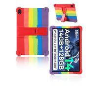 Funda protectora para tablet Whitedeer C108 de 10.1 pulgadas, de silicona suave agradable a la piel con soporte ajustable (arcoíris)