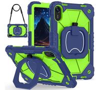 Funda protectora para tableta Case For Xiaomi Redmi Pad 2 11 inch 2025 Rugged Shockproof Cover,Protective Case W 360 Swivel Kickstand+Hand Strap+Shoulder Strap Protección resistente(Yellow Green)