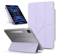Funda protectora para tableta For iPad Pro 12.9 Inch (2022/2021/2020) Detachable Magnetic Tablet PC Cases Multi-Angle Viewing Clear Transparent Back Shell Shockproof Case Protección resistente(Purple)