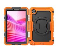 Funda protectora para tableta For Lenovo Tab One 8.7 inch/K9 TB305FU 2025 Case with Screen Protector,Full Body Protective Rugged Cover Rotating Handle Silicone Case Protección resistente(Orange)