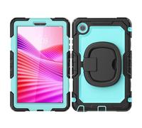 Funda protectora para tableta For Lenovo Tab One 8.7 inch/K9 TB305FU 2025 Case with Screen Protector,Full Body Protective Rugged Cover Rotating Handle Silicone Case Protección resistente(L Blue pc)