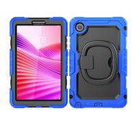 Funda protectora para tableta For Lenovo Tab One 8.7 inch/K9 TB305FU 2025 Case with Screen Protector,Full Body Protective Rugged Cover Rotating Handle Silicone Case Protección resistente(Blu)