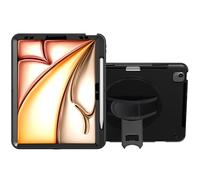 Funda Protectora para Tableta, Funda Protectora con Soporte de Agarre Giratorio de 360° Integrado para iPad Air de 13 Pulgadas (2024), Color Negro (PAD-PCGKAIR13)