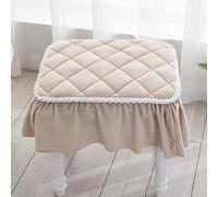 Funda protectora para taburete de silla, antideslizante, funda rectangular para taburete de piano, a prueba de polvo, lavable (38 x 58 cm, beige)