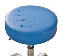 Funda Protectora Para Taburete Redondo Impermeable De Piel Sintética Redonda Fundas Taburetes Redondos Elástica Diámetro 30-38 Cm Fundas Para Taburetes De Bar Antifouling Antipolvo ( Color : Azul oscu