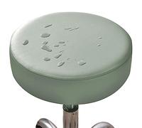 Funda Protectora Para Taburete Redondo Impermeable De Piel Sintética Redonda Fundas Taburetes Redondos Elástica Diámetro 30-38 Cm Fundas Para Taburetes De Bar Antifouling Antipolvo ( Color : Gris clar