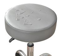 Funda Protectora Para Taburete Redondo Impermeable De Piel Sintética Redonda Fundas Taburetes Redondos Elástica Diámetro 30-38 Cm Fundas Para Taburetes De Bar Antifouling Antipolvo ( Color : Gray , Si