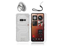 Funda protectora para teléfono Nothing 3A, funda de TPU transparente compatible con Nothing Phone (3a), máxima protección y agradable al tacto, viene con cierre de cuerda y anillo para el dedo