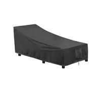 Funda Protectora Para Tumbona De Jardín, Impermeable 420D Oxford, Anti-UV, Resistente Al Viento Y Desgarros, Con Ventilación, Hebillas Y Banda Reflectante (Negro,208x76x79x41cm)