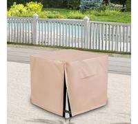 Funda protectora para unidad de aire acondicionado exterior con capa impermeable y dobladillo ajustable para un ajuste seguro en condiciones de tormenta (77 x 77 x 82 cm)