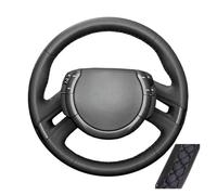 Funda Protectora para Volante Citroen C4 Picasso 2007-2013 - Cuero Microfibra Perforado Personalizado (Hilo Negro)