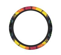 Funda protectora para volante de coche con estampado de gatos de 15 pulgadas, antideslizante, elástica, transpirable, de goma suave.