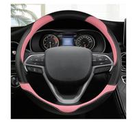 Funda Protectora para Volante de Coche de Cuero y Fibra de Carbono para Jeep Cherokee ZJ WJ WK WK2 WL 1993-2021 38cm Funda para Volante Interior de Coche Negro (Rosa)