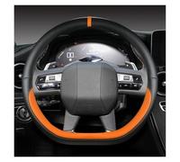 Funda Protectora para Volante de Coche, Funda de Microfibra de Cuero con Forma de D de 38 cm para Citroën DS3 DS4 DS5 DS 5LS DS6 DS7 DS9, Funda para Volante Negra (Orange)