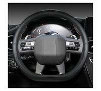Funda Protectora para Volante de Coche, Funda de Microfibra de Cuero con Forma de D de 38 cm para Citroën DS3 DS4 DS5 DS 5LS DS6 DS7 DS9, Funda para Volante Negra (Negro)