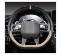 Funda Protectora para Volante de Coche, Funda de Microfibra de Cuero con Forma de D de 38 cm para Citroën DS3 DS4 DS5 DS 5LS DS6 DS7 DS9, Funda para Volante Negra (Grande)
