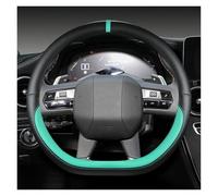 Funda Protectora para Volante de Coche, Funda de Microfibra de Cuero con Forma de D de 38 cm para Citroën DS3 DS4 DS5 DS 5LS DS6 DS7 DS9, Funda para Volante Negra (Verde)