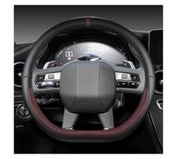 Funda Protectora para Volante de Coche, Funda de Microfibra de Cuero con Forma de D de 38 cm para Citroën DS3 DS4 DS5 DS 5LS DS6 DS7 DS9, Funda para Volante Negro (Vino)