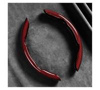 Funda Protectora para Volante de Coche para Ford para Escape para Expedition para Explorer para Fiesta para Focus para Fusion para Cubierta de Volante de Fibra de Carbono segmentada(Red)