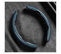 Funda Protectora para Volante de Coche para Ford para Escape para Expedition para Explorer para Fiesta para Focus para Fusion para Cubierta de Volante de Fibra de Carbono segmentada(Cyan)