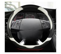 Funda Protectora para Volante de Fibra de Carbono con Forma de D para Citroën C3-XR C4 para Sega C4L para Elysee DS3 DS4 DS5 DS6 DS7 DS9 Funda para Volante Rosa (Blanco)