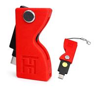 Funda Protectora para YubiKey 5 NFC y 5C NFC con Llavero Lanyard - Case Antigolpes de Plástico Resistente, Cover con Diseño Giratorio (No Incluye Llave de Seguridad) (Rojo)