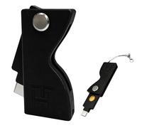 Funda Protectora para Yubikey 5 NFC y 5C NFC con Llavero Lanyard - Case Antigolpes de Plástico Resistente, Cover con Diseño Giratorio y Plegable (No Incluye Llave de Seguridad) (Negro)