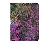 Funda protectora personalizable de piel de león de color bohemio para pasaporte y tarjeta de vacunación, funda protectora para pasaporte impermeable, León de color bohemio, 1 size