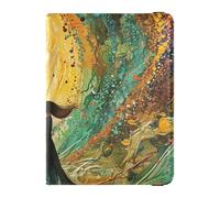 Funda protectora personalizable para pasaporte y tarjeta de vacunación con pintura al óleo, para mujer, con diseño de remolinos de colores, funda protectora para tarjetas de vacunación, cartera ultra