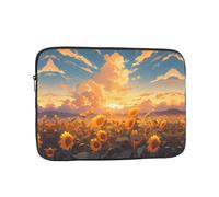 Funda protectora portátil con estampado de girasol al atardecer adecuada para viajes de negocios y documentos de 10 pulgadas
