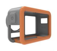 Funda protectora probada para DJI Action 5 Pro con composición patentada de TPU+PC y recortes medidos para un ajuste consistente (naranja-gris)