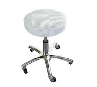 Funda protectora redonda elástica para sillas giratorias y elevadoras, tela de franela, resistente a las arrugas y a las bolitas, protege la silla de la suciedad y los derrames (blanco arroz)