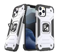 Funda protectora reforzada para iPhone 14 Pro con soporte magnético Ring Armor plateada