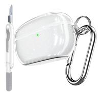 Funda Protectora RFUNGUANGO Compatible con Sony WF-1000XM5 con Llavero y Herramienta de Limpieza, Funda Protectora de TPU Suave Transparente (para Auriculares inalámbricos Sony WF1000XM5) - Blanco