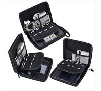 Funda protectora rígida de EVA para almacenamiento de viaje para Nintendo 2DS Game y accesorios con doble cremallera y 8 soportes para juegos Nintendo 2DS (negro)