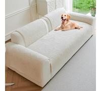 Funda Protectora Sofa, Fundas de Sofá Súper Suave Jacquard Espesado, Fundas Sofá Antideslizante Universal, para 2 3 4 Plazas Gatos Perros y Mascotas(White,90x210cm)