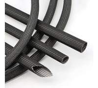 Funda protectora térmica de fibra de vidrio, 5M Braided Fiberglass Sleeve 600 Deg.C Heat Shield 1-30mm ID(Inner Diameter 3mm)