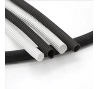 Funda protectora térmica de fibra de vidrio, Braided Fiberglass Sleeve 5M 600°C Black White ID 1-40mm(Black,3mm)