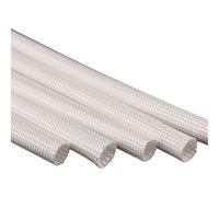 Funda protectora térmica de fibra de vidrio, Braided Fiberglass Sleeve Black and White 2 m 1mm-40mm 600 Deg.C(White,2mm)