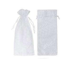 Funda protectora transparente para botella de champán, color blanco con cordón, para condimentos, velas, caramelos, regalos (30 unidades)