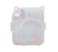 Funda Protectora Transparente para Cámara con Correa Desmontable y Bolsillo Trasero para Fotos para Mini 12, Protección Integral, Correa Ajustable y Extraíble (Flujo de Color)