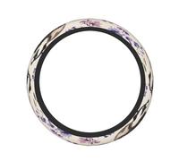 Funda protectora universal para volante de coche con estampado de flores de animales de 15 pulgadas, antideslizante, elástica, transpirable, de goma suave.