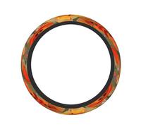 Funda protectora universal para volante de coche con estampado de flores de jardín naranja, 15 pulgadas, antideslizante, elástica, transpirable, de goma suave.